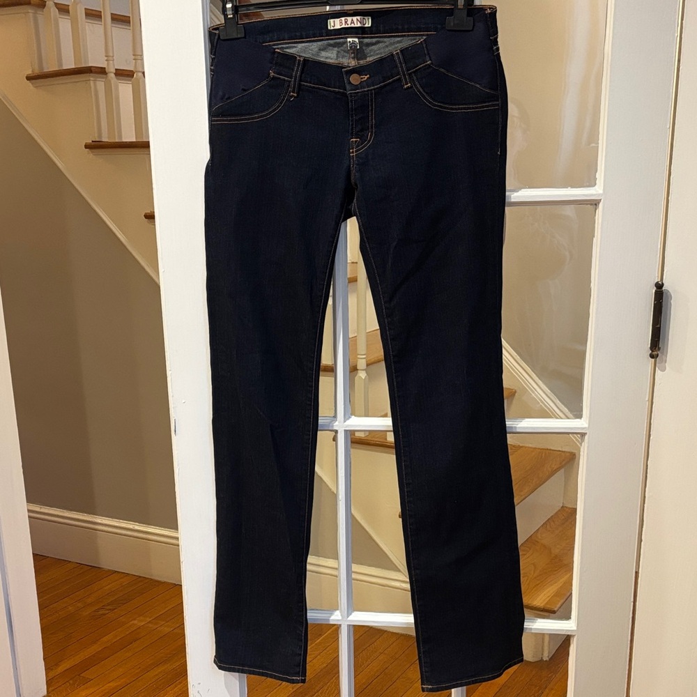 J Brand Dark Blue Straight Leg Maternity Jeans Size 29